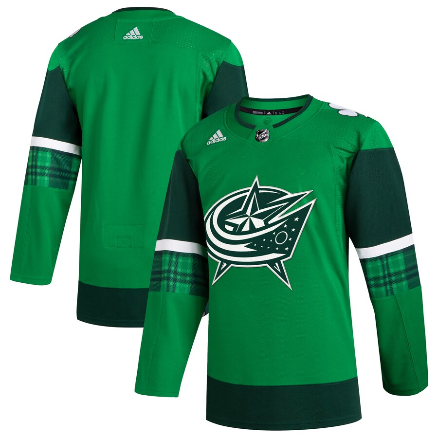 Men's Columbus Blue Jackets  adidas Kelly Green 2023 St. Patrick's Day Primegreen Authentic Jersey - Jersey