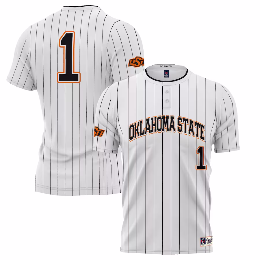 #1 Oklahoma State Cowboys GameDay Greats Youth Lightweight Softball Jersey - White - Jersey