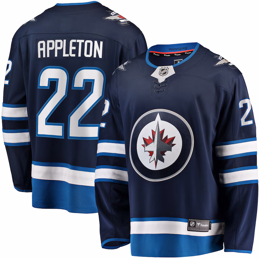 Men's Winnipeg Jets Mason Appleton Fanatics Navy Home Breakaway Jersey - Jersey