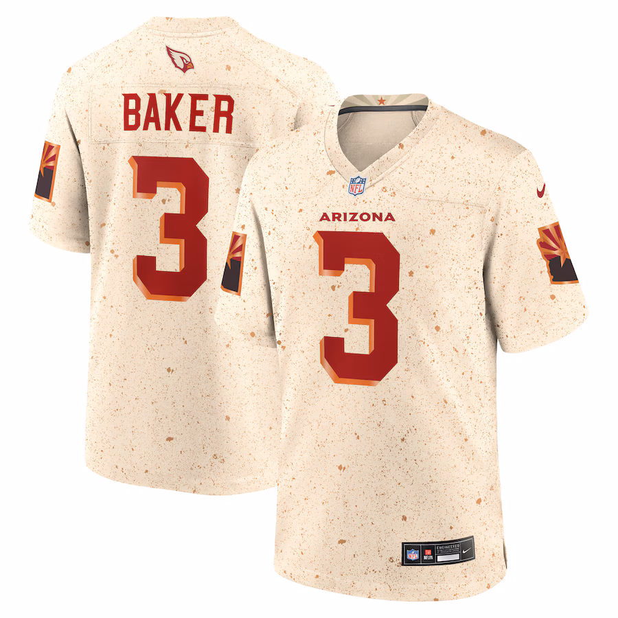 Men's Arizona Cardinals Budda Baker Nike Natural 2025 Rivalries Collection Game Jersey - Jersey