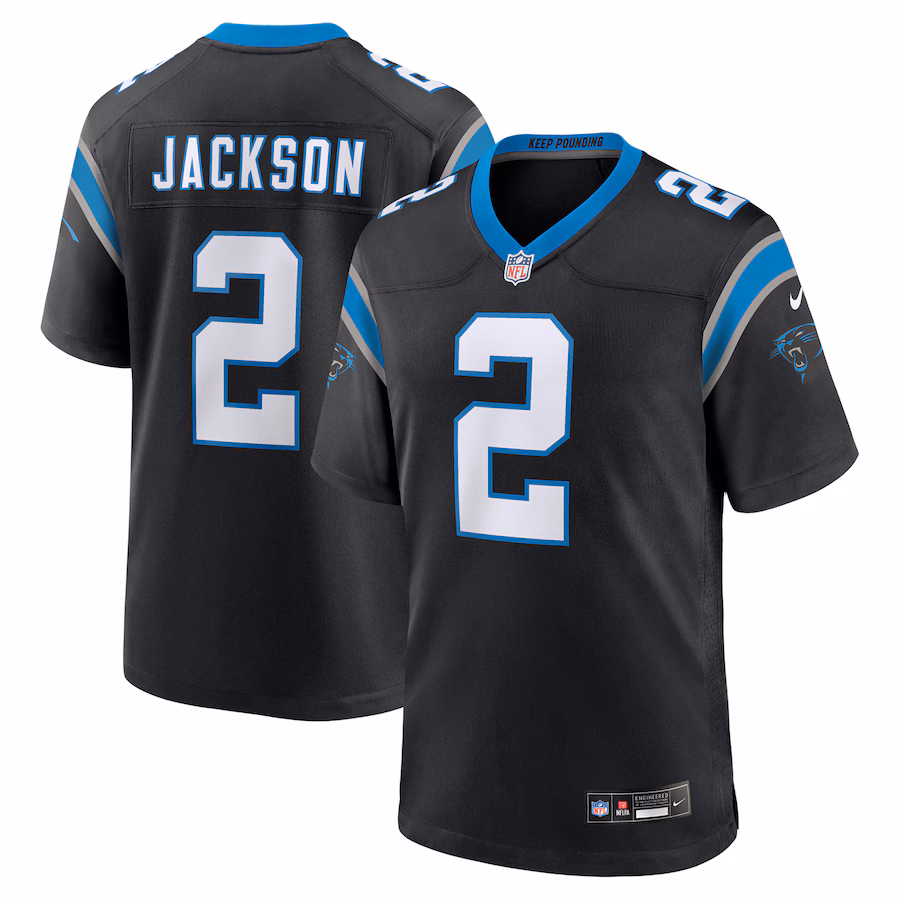 Men's Carolina Panthers Mike Jackson Nike Black Game Jersey - Jersey
