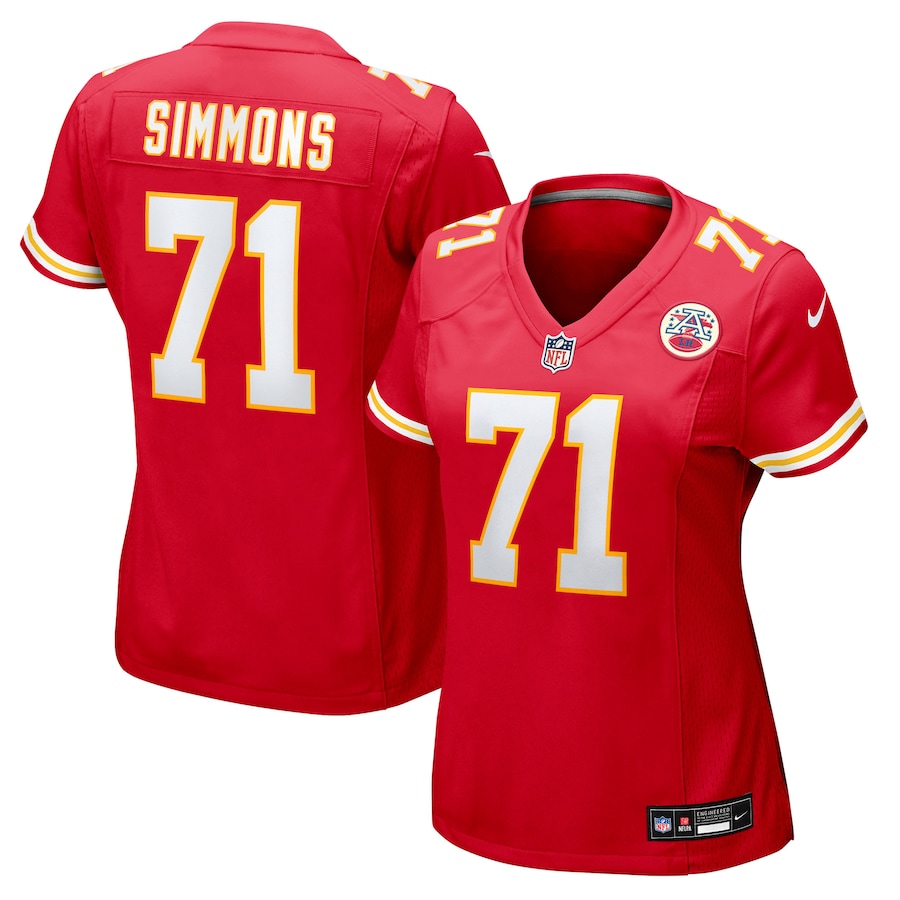 Women's Kansas City Chiefs Josh Simmons Nike Red Team Game Jersey - Jersey