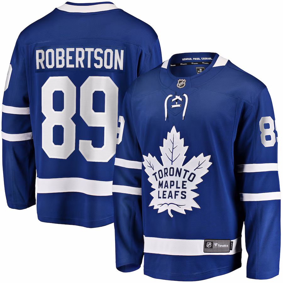 Men's Toronto Maple Leafs Nicholas Robertson Fanatics Blue Home Premier Breakaway Player Jersey - Jersey