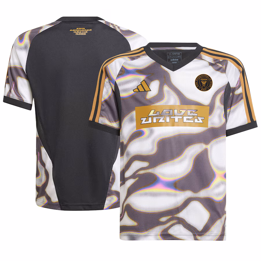 Youth Inter Miami CF adidas Black 2024 Pride Pre-Match Top - Jersey