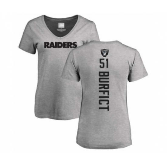 Football Women's Oakland Raiders #51 Vontaze Burfict Ash Backer T-Shirt - Jersey