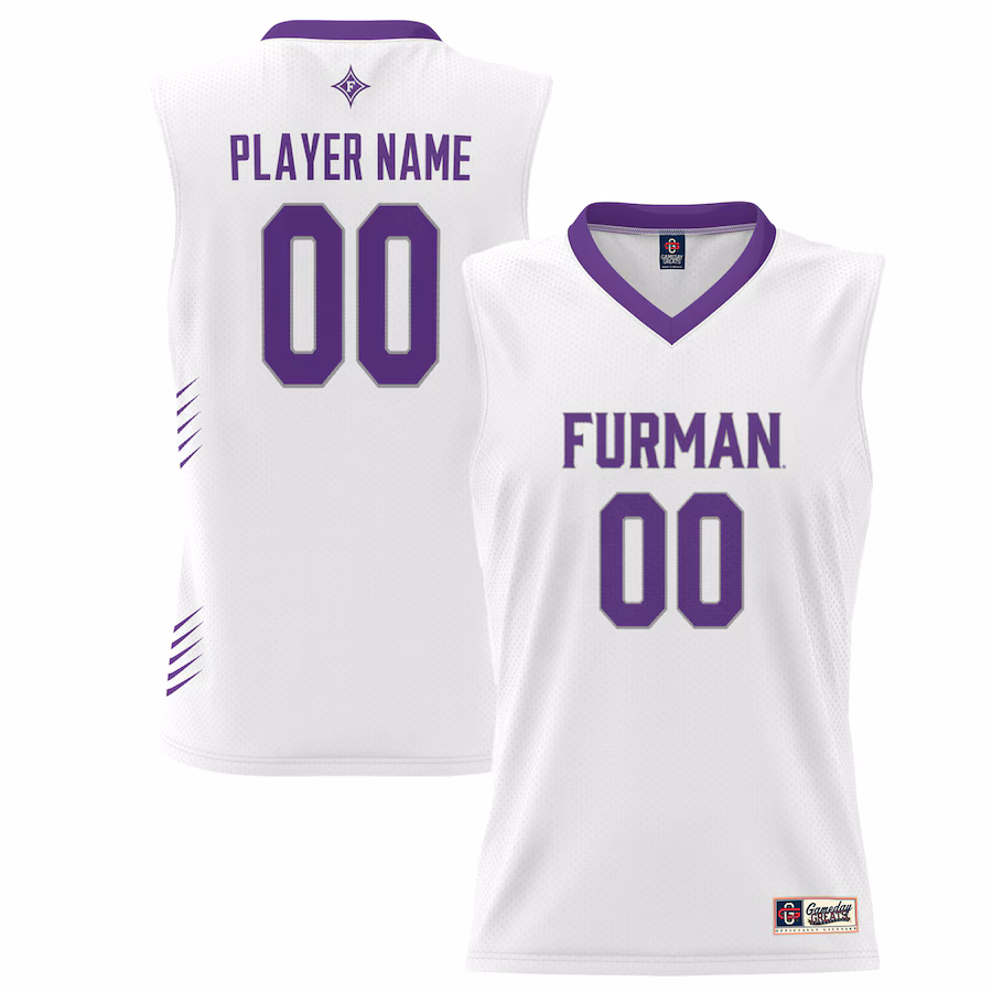 Furman Paladins GameDay Greats Youth NIL Pick-A-Player Lightweight Men's Basketball Jersey - White - Jersey