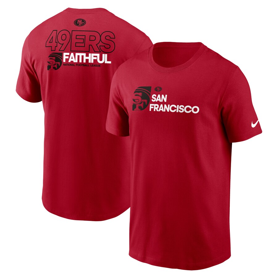 Men's San Francisco 49ers Nike Scarlet Outline T-Shirt - Jersey