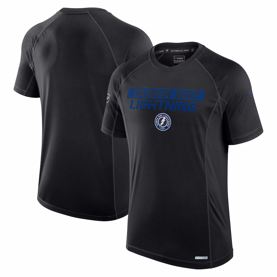 Men's Tampa Bay Lightning Fanatics Black Authentic Pro Tech T-Shirt - Jersey