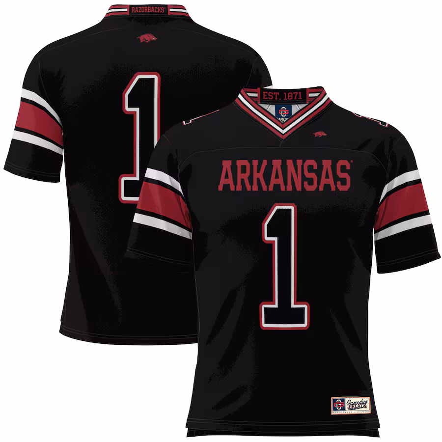 Youth GameDay Greats #1 Black Arkansas Razorbacks Football Jersey - Jersey