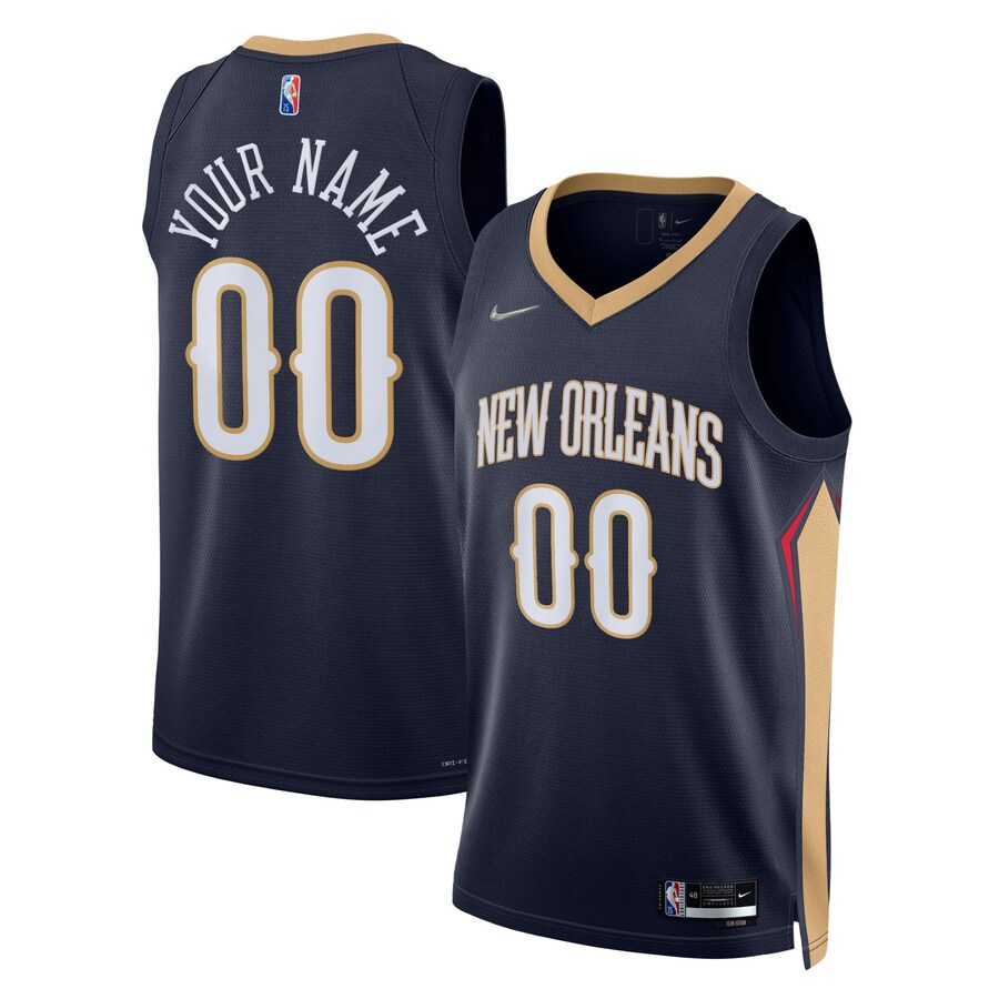 Men's New Orleans Pelicans Nike Navy 2021/22 Diamond Swingman Custom Jersey - Icon Edition - Jersey