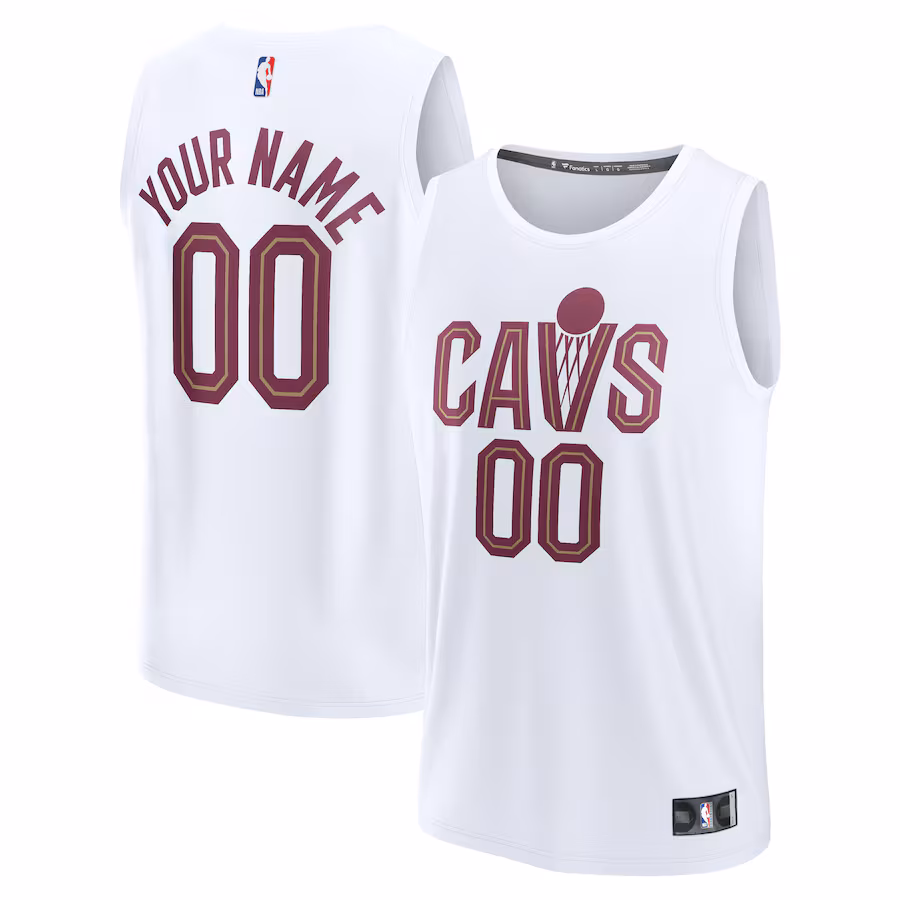Youth Cleveland Cavaliers  Fanatics White Fast Break Replica Custom Jersey - Association Edition - Jersey