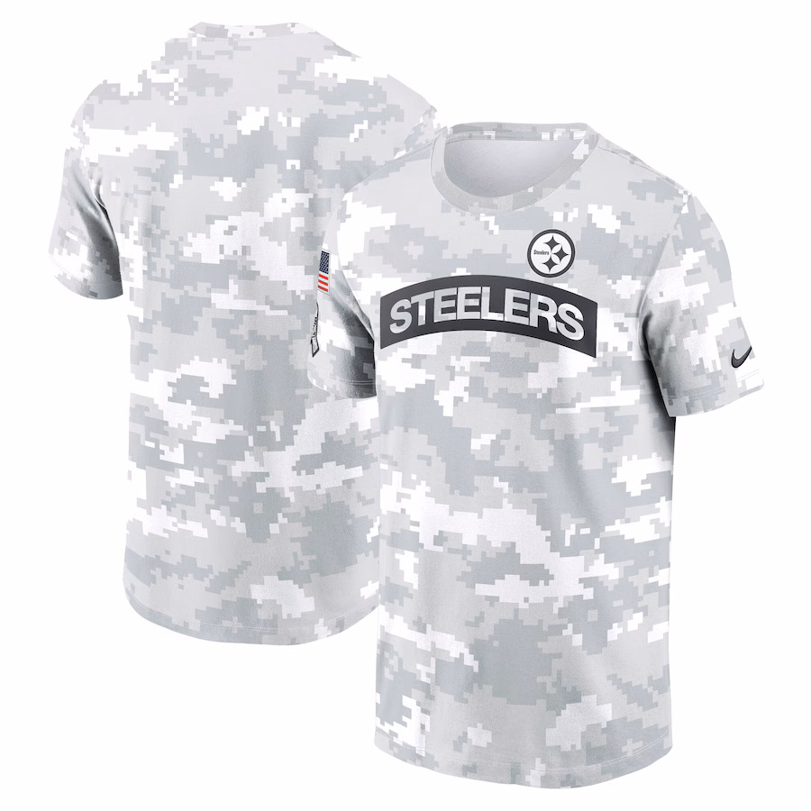 Men's Pittsburgh Steelers Nike Arctic Camo 2024 Salute To Service Performance T-Shirt - Jersey