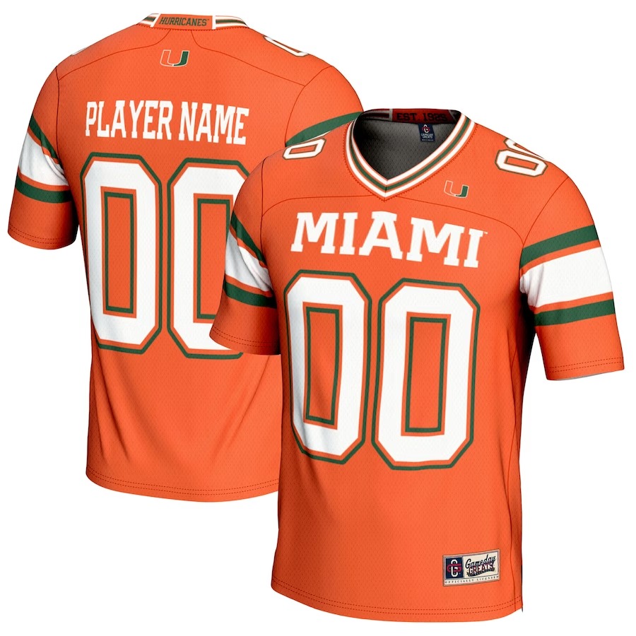 Miami Hurricanes GameDay Greats NIL Pick-A-Player Football Jersey - Orange - Jersey