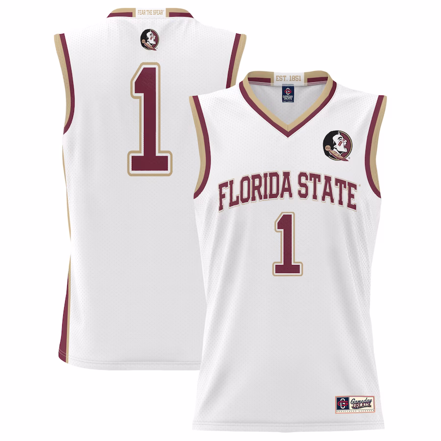 #1  Florida State Seminoles GameDay Greats  Lightweight Basketball Jersey - White - Jersey