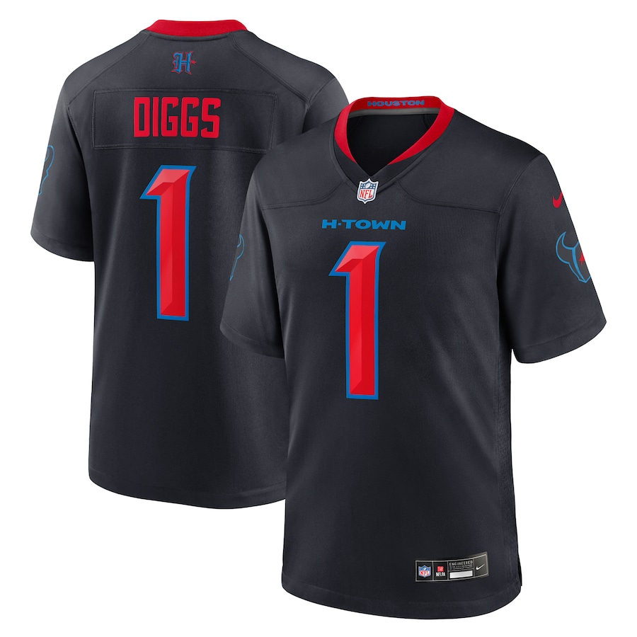 Men's Houston Texans Stefon Diggs Nike Navy Alternate Game Jersey - Jersey