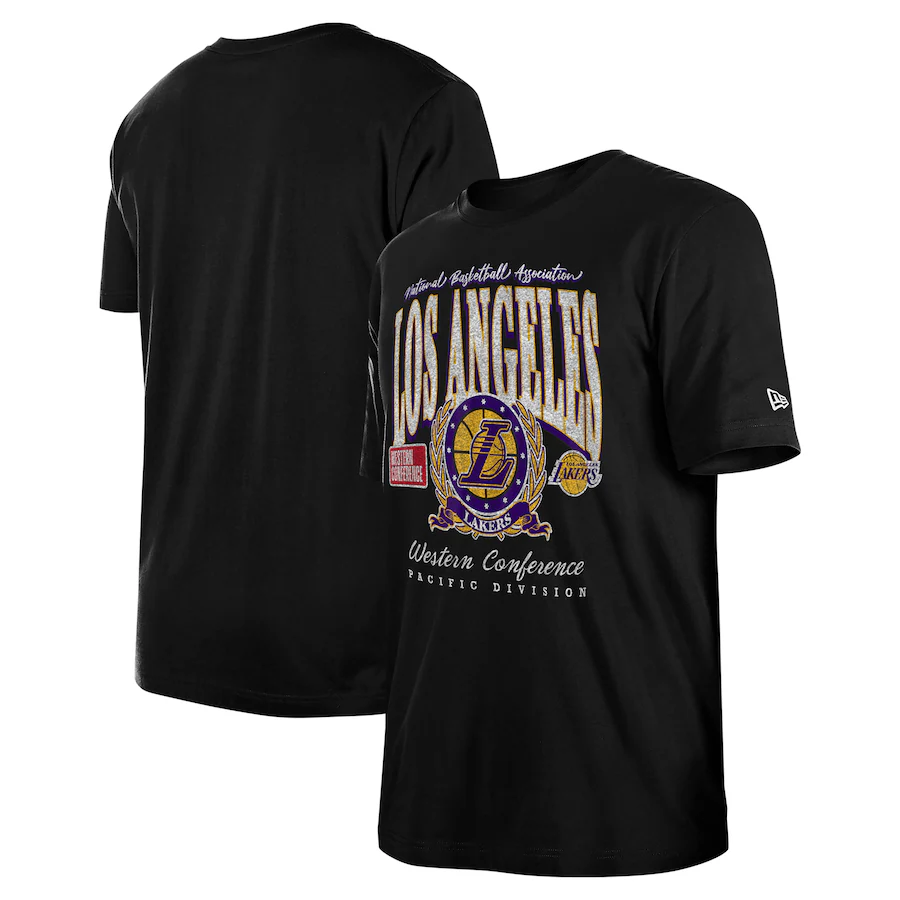 Unisex Los Angeles Lakers  New Era Black Oversized Essentials Boxy T-Shirt - Jersey