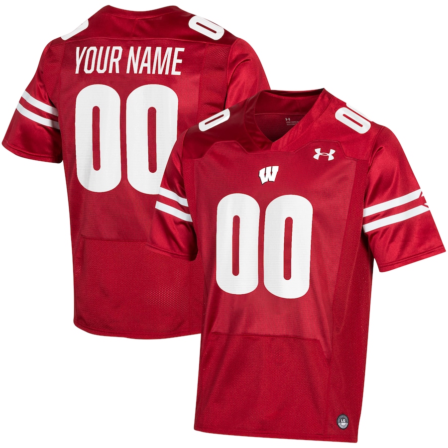 Men's Under Armour  Red Wisconsin Badgers Custom Jersey - Jersey