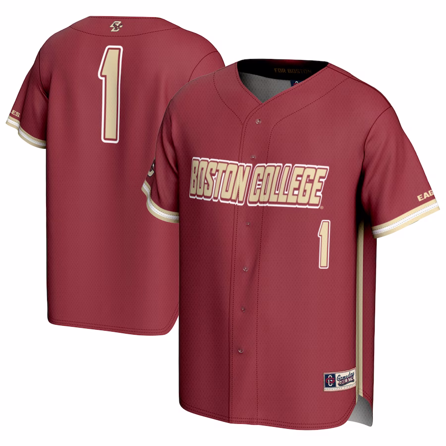 #1 Boston College Eagles GameDay Greats  Lightweight Baseball Fashion Jersey – Maroon - Jersey