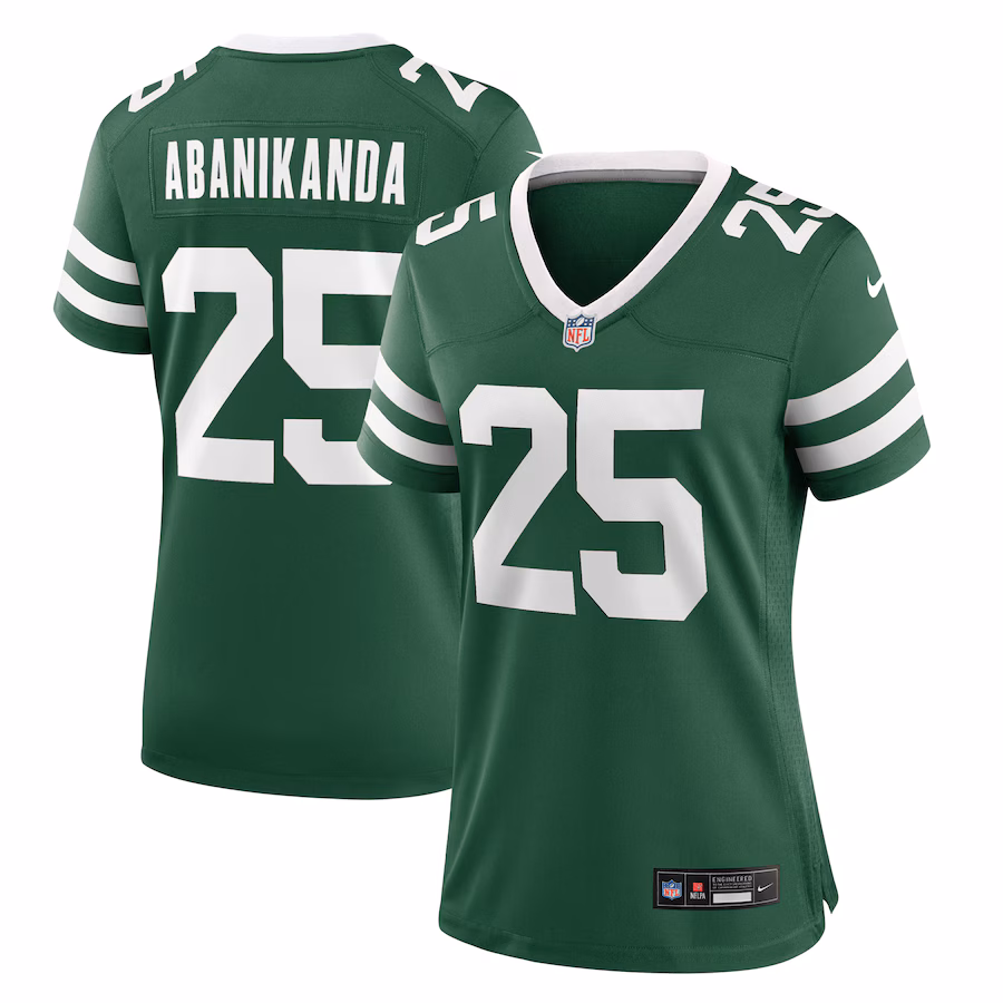 Women's New York Jets Israel Abanikanda Nike Legacy Green Game Jersey - Jersey