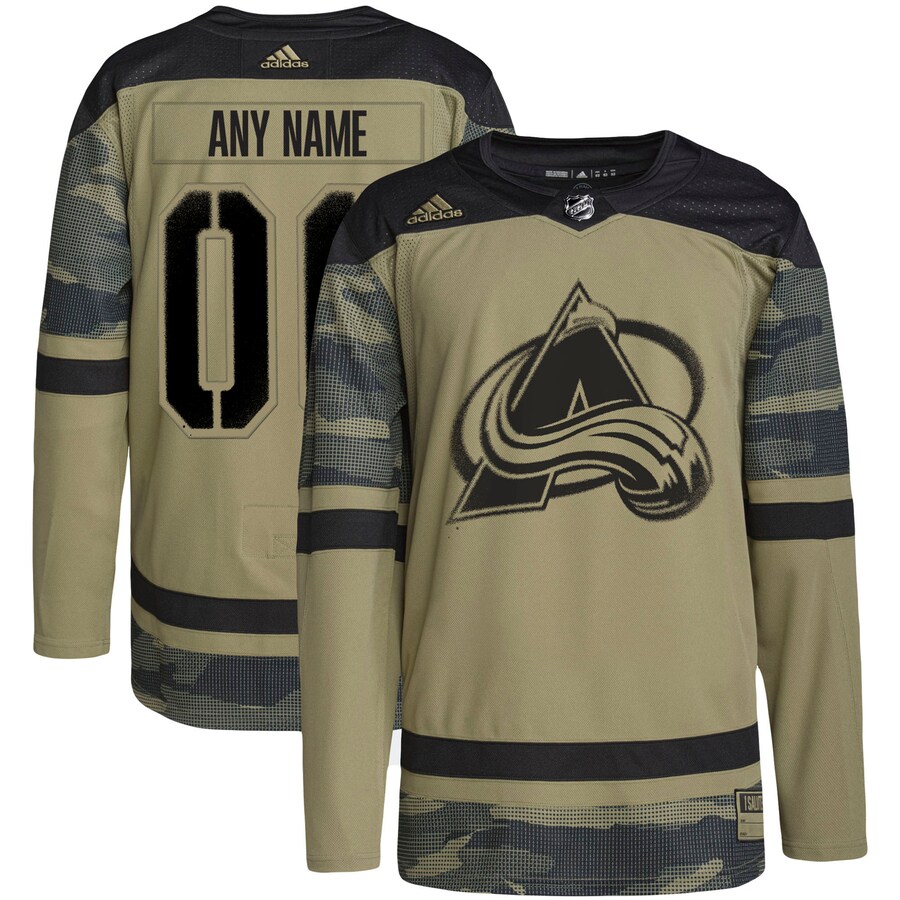Men's Colorado Avalanche adidas Camo Military Appreciation Team Authentic Custom Practice Jersey - Jersey
