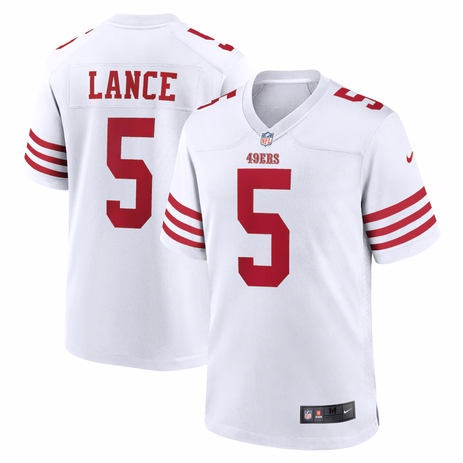 Men's San Francisco 49ers Trey Lance Nike White Player Game Jersey - Jersey