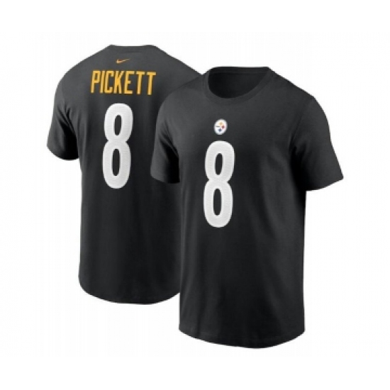 Men's Pittsburgh Steelers #8 Kenny Pickett 2022 Black NFL Draft First Round Pick Player Name & Number T-Shirt - Jersey