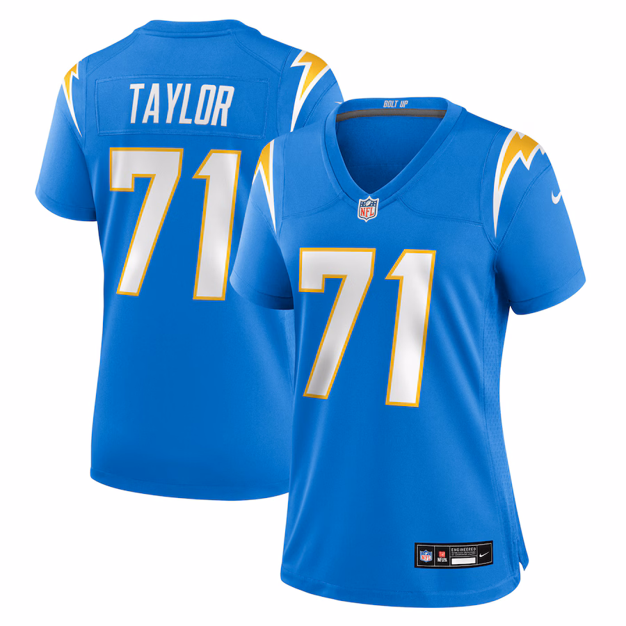 Women's Los Angeles Chargers Branson Taylor Nike Powder Blue Team Game Jersey - Jersey