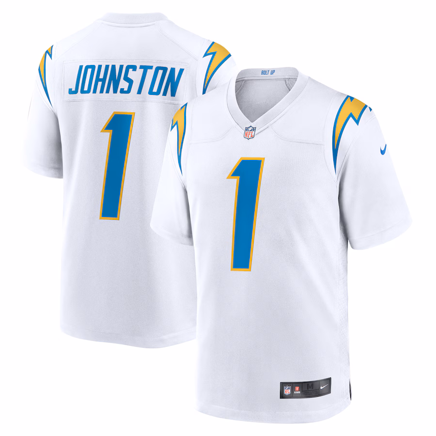 Men's Los Angeles Chargers Quentin Johnston Nike White Away Game Jersey - Jersey