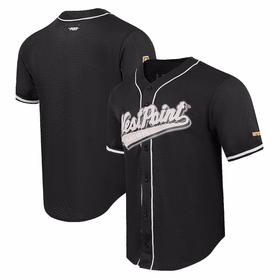 Men's Pro Standard Black Army Black Knights Mesh Full-Button Replica Baseball Jersey - Jersey