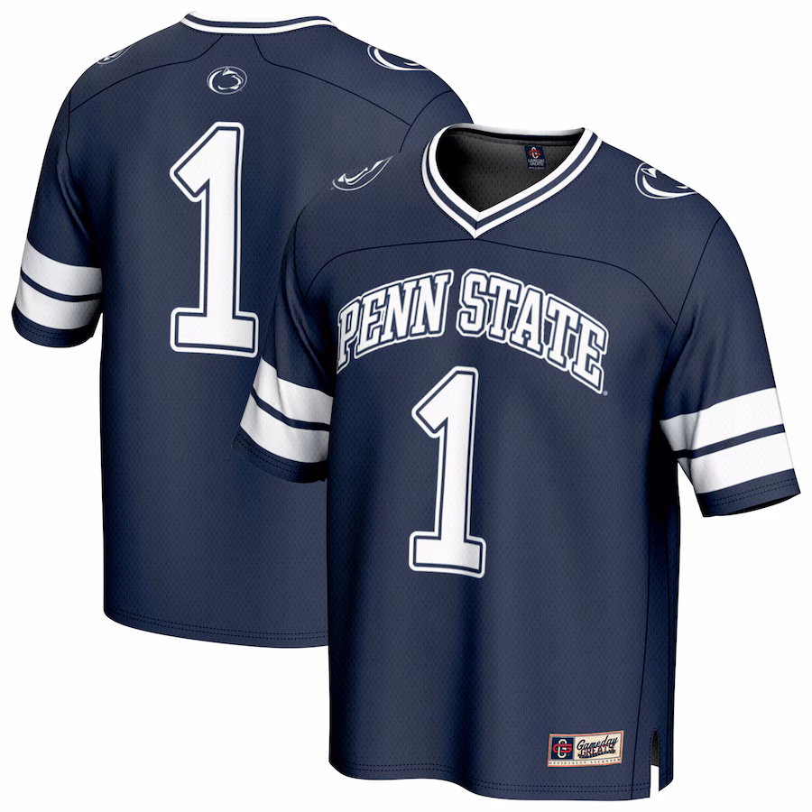 Unisex GameDay Greats #1 Navy Penn State Nittany Lions Lightweight Collegiate Football Fashion Jersey - Jersey