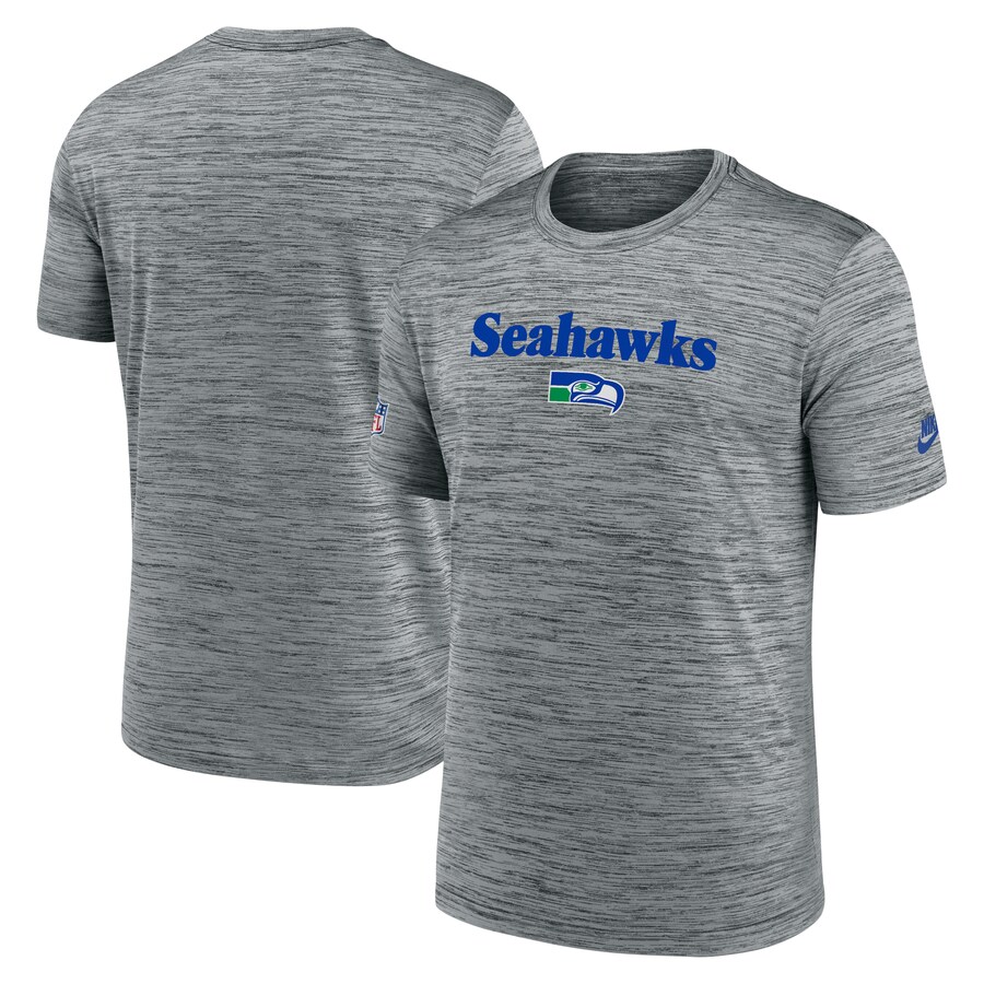 Men's Seattle Seahawks Nike Gray Velocity Alternate Logo Performance T-Shirt - Jersey