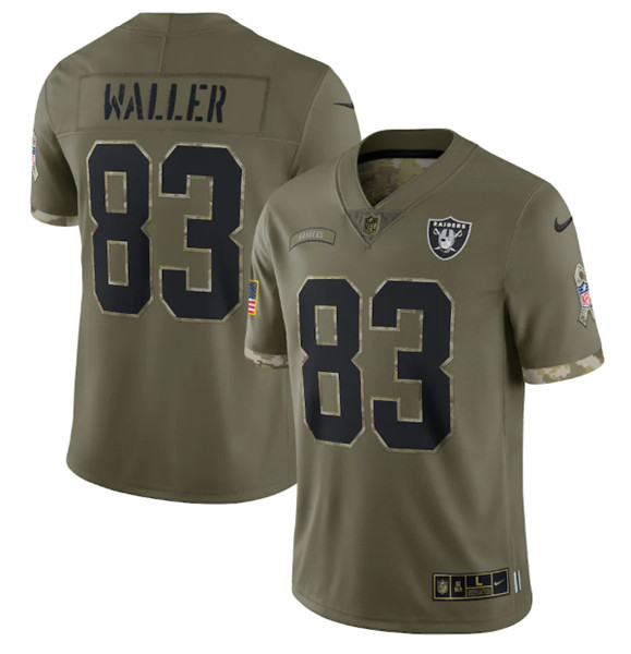 Men's Las Vegas Raiders #83 Darren Waller 2022 Olive Salute To Service Limited Stitched Jersey - Jersey