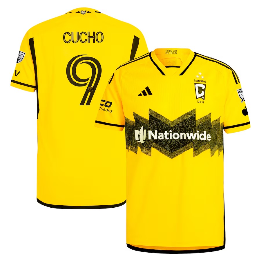 Men's Columbus Crew Cucho Hernández adidas Yellow 2024 The Home Kit Authentic Player Jersey - Jersey