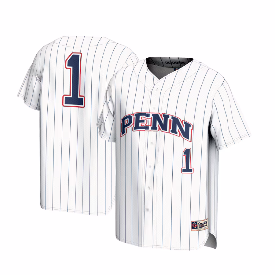 #1 Pennsylvania Quakers GameDay Greats Youth Lightweight Baseball Jersey - White - Jersey