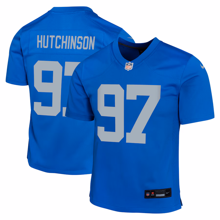 Youth Detroit Lions Aidan Hutchinson Nike  Blue Alternate Game Jersey - Jersey