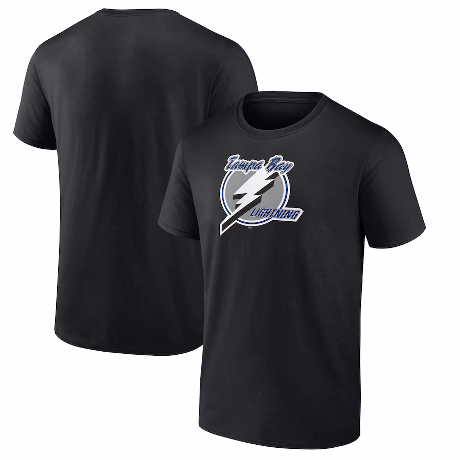 Men's Tampa Bay Lightning Black Team Primary Logo Graphic T-Shirt - Jersey