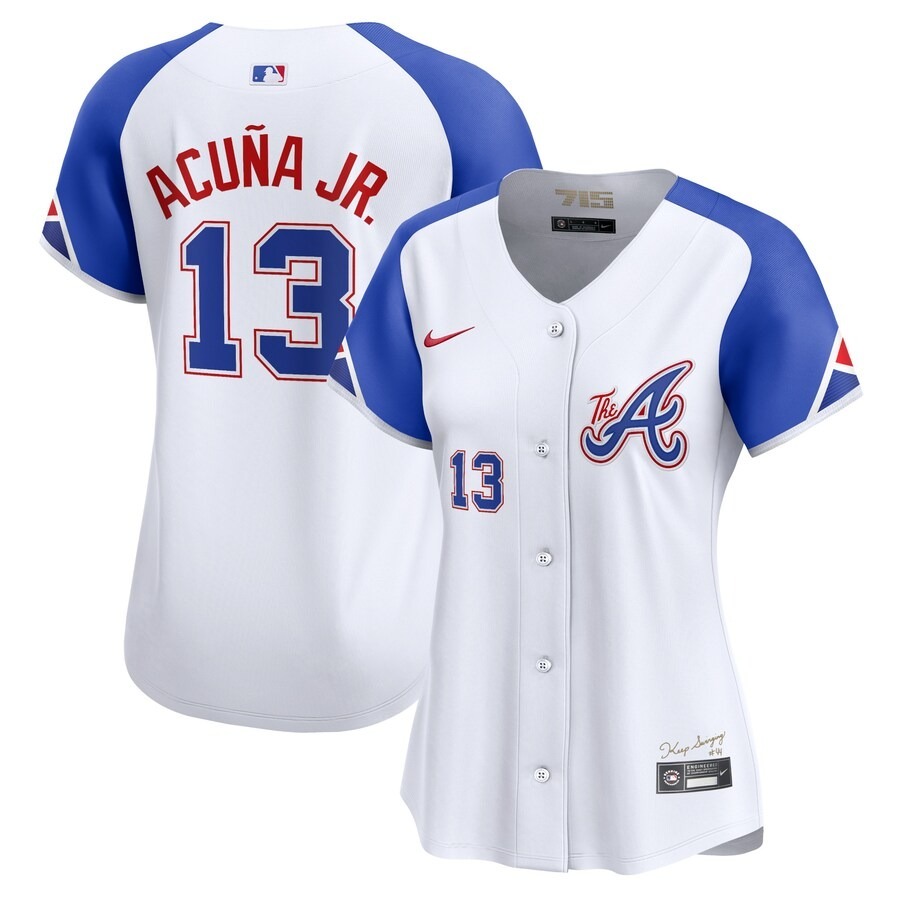 Women's Atlanta Braves Ronald Acuña Jr. Nike White City Connect Limited Player Jersey - Jersey