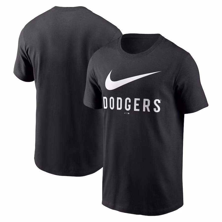 Men's Los Angeles Dodgers Nike Black Swoosh T-Shirt - Jersey