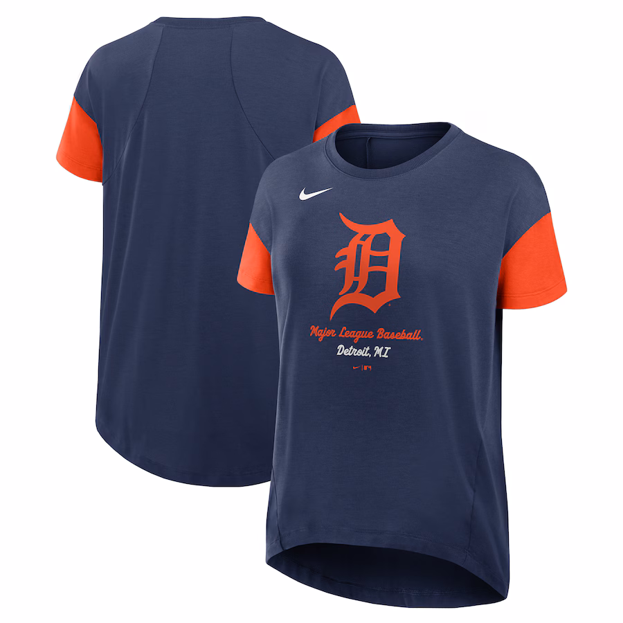 Women's Detroit Tigers Nike Navy Flowy T-Shirt - Jersey