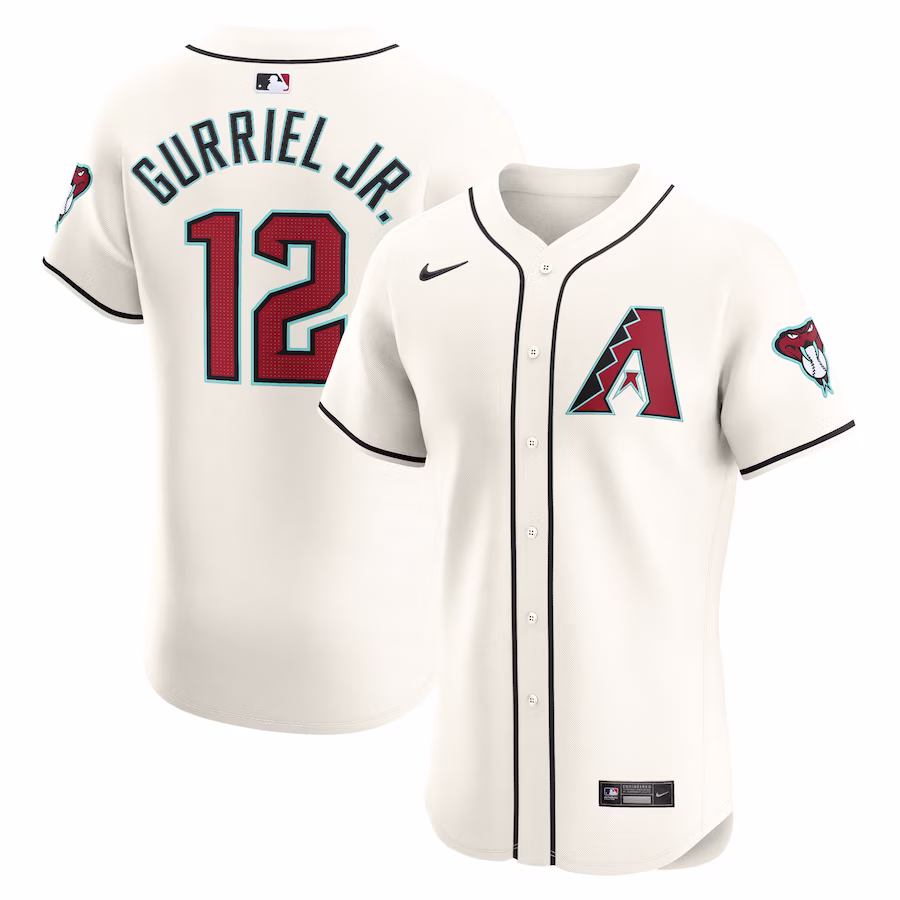 Men's Arizona Diamondbacks Lourdes Gurriel Jr. Nike White Home Elite Player Jersey - Jersey