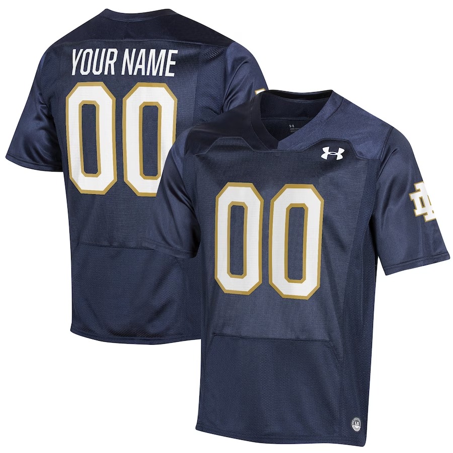 Notre Dame Fighting Irish Under Armour Replica Custom Jersey - Navy - Jersey