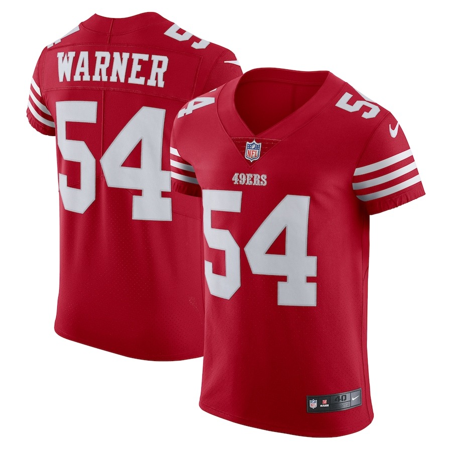 Men's San Francisco 49ers Fred Warner Nike Scarlet Vapor Elite Jersey - Jersey