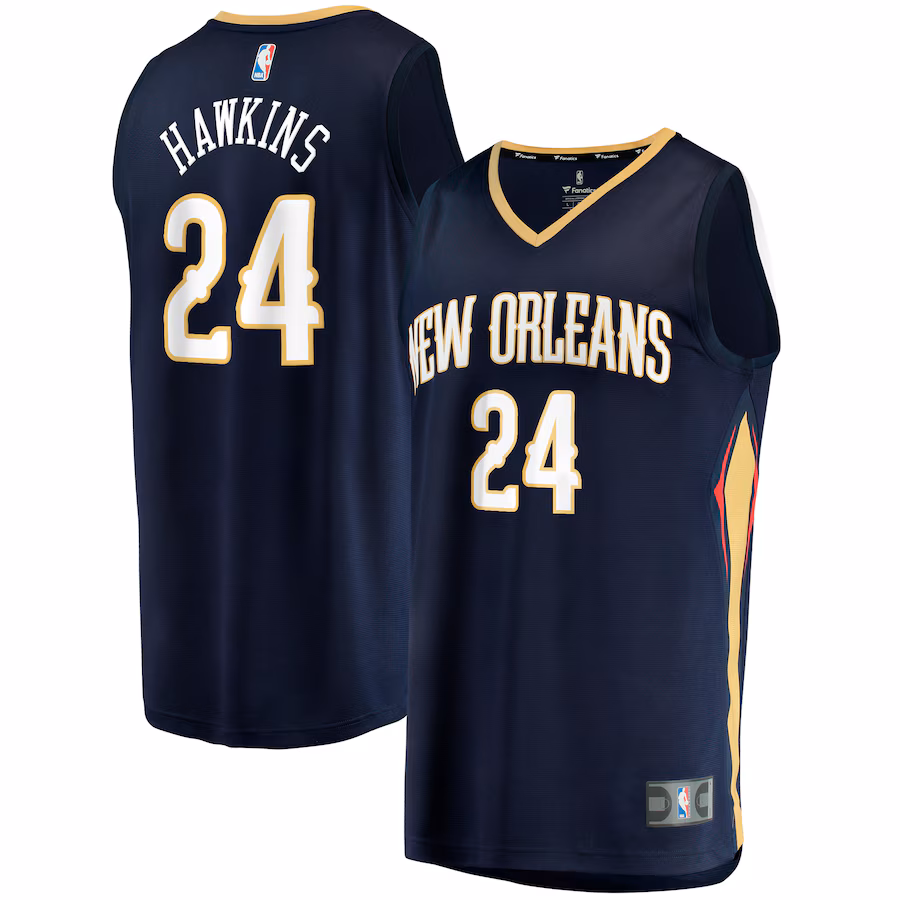 Youth New Orleans Pelicans Jordan Hawkins Fanatics Navy  Fast Break Replica Jersey - Icon Edition - Jersey