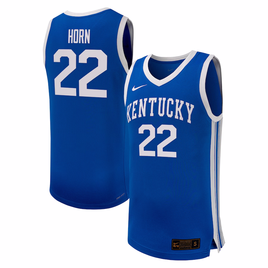 Walker Horn Kentucky Wildcats Nike NIL Basketball Replica Player Jersey – Royal - Jersey
