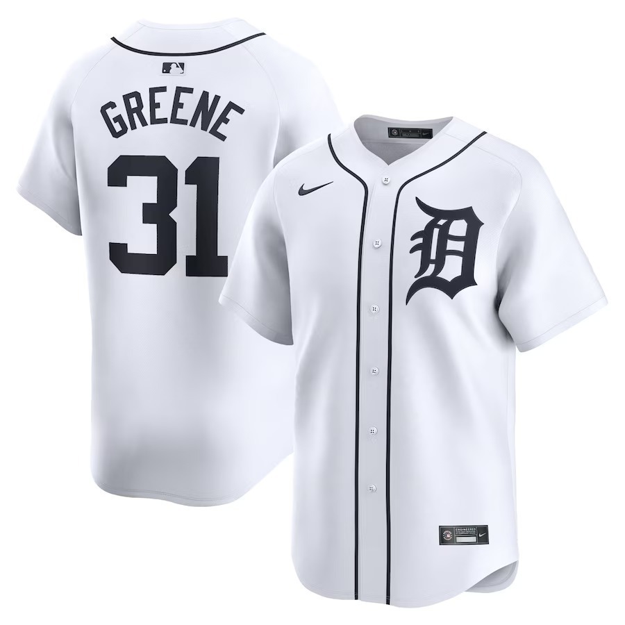 Men's Detroit Tigers Riley Greene Nike White Home Limited Player Jersey - Jersey