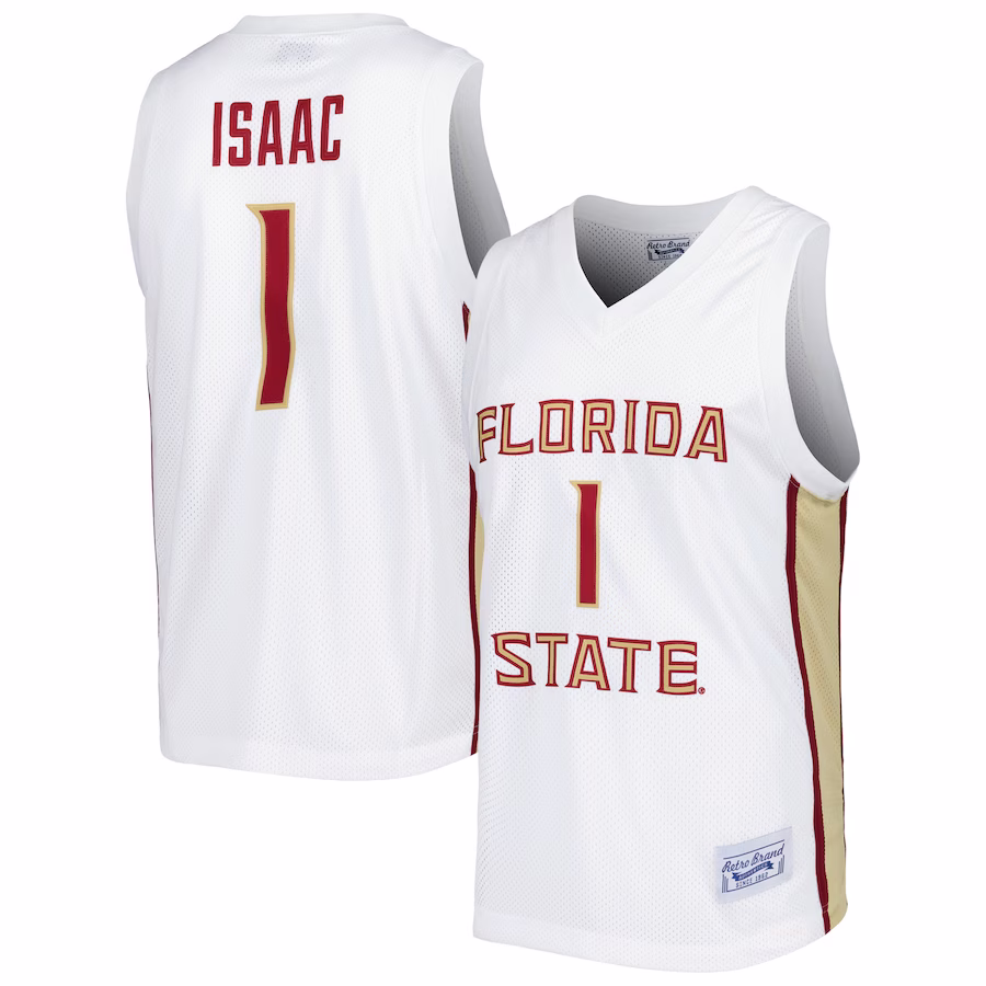 Jonathan Isaac Florida State Seminoles Original Retro Brand Alumni Commemorative Replica Basketball Jersey - White - Jersey