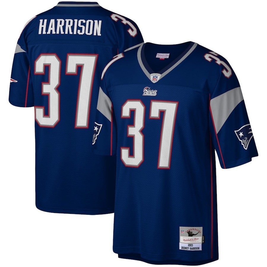 Men's New England Patriots Rodney Harrison Mitchell & Ness Navy Legacy Replica Jersey - Jersey