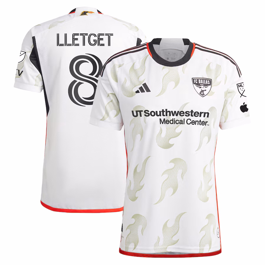 Men's FC Dallas Sebastian Lletget adidas White 2024 Burn Baby Burn Authentic Player Jersey - Jersey