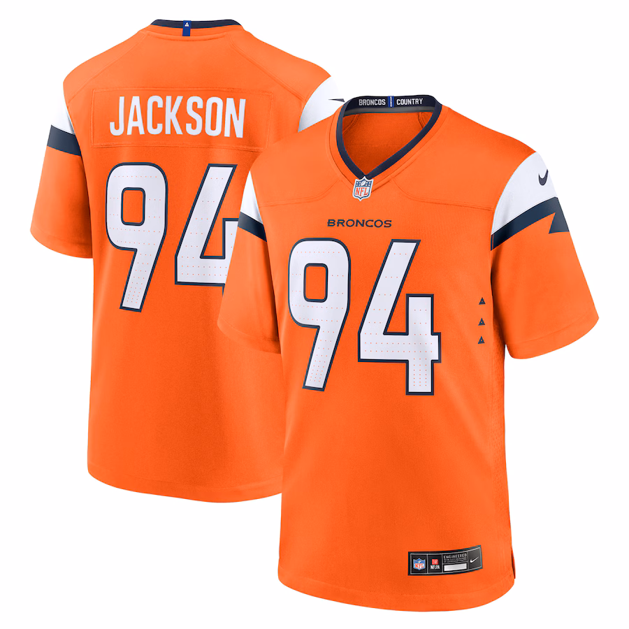 Men's Denver Broncos Jordan Jackson Nike Orange Team Game Jersey - Jersey