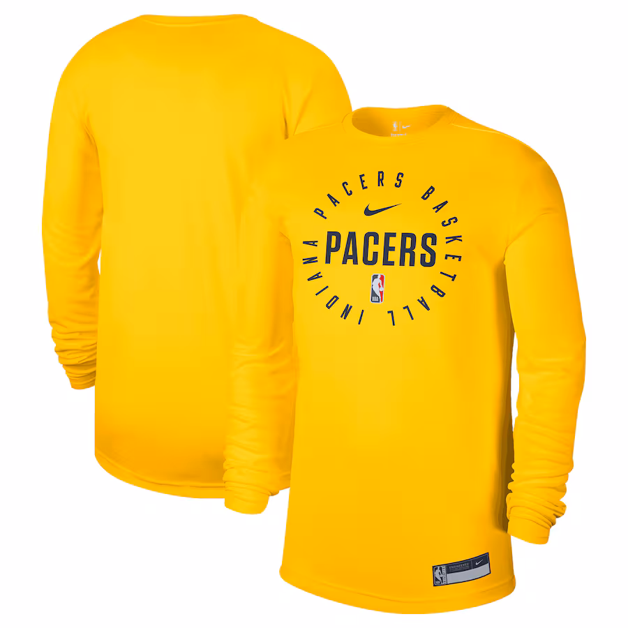 Men's Indiana Pacers Nike Gold 2024/25 Legend On-Court Practice Long Sleeve T-Shirt - Jersey